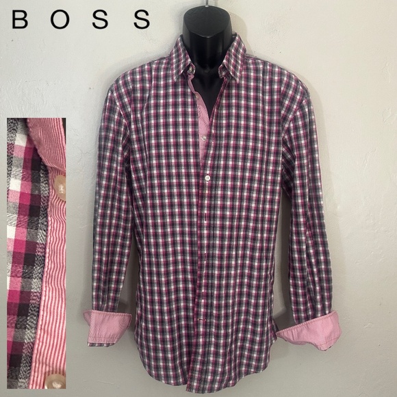 Boss Orange Paid Contrast Long Sleeve Shirt XL Gently worn 100% cotton - Picture 1 of 6